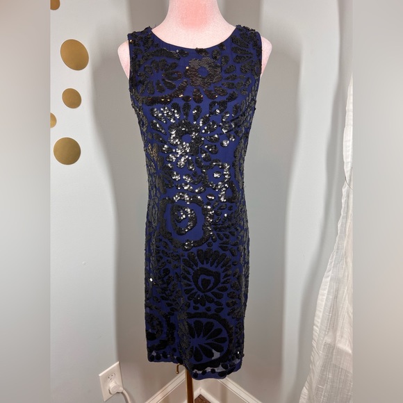 EUC Aidan Mattox Floral Sequin Dress - Picture 3 of 12